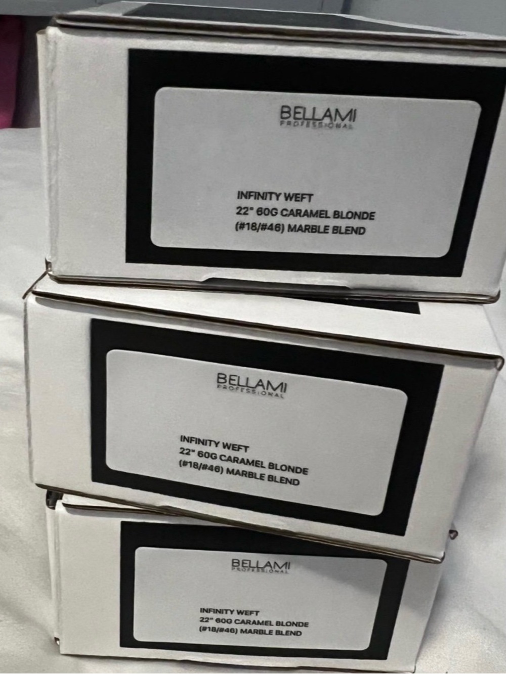 BELLAMI Caramel Blonde Marble Blend hair extension Weft 3- Boxes